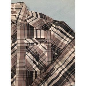 Mens BKE Athletic fit Pearl Snap  Long Sleeve Shirt